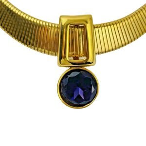 Vintage Parklane Gold Tone Snake Chain Necklace with Slide Pendants